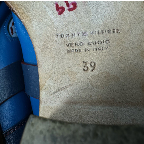 Tommy Hilfiger Collection Womens Blue Cowboy Leather Boot Mules Size 8.5 RARE - Picture 14 of 15